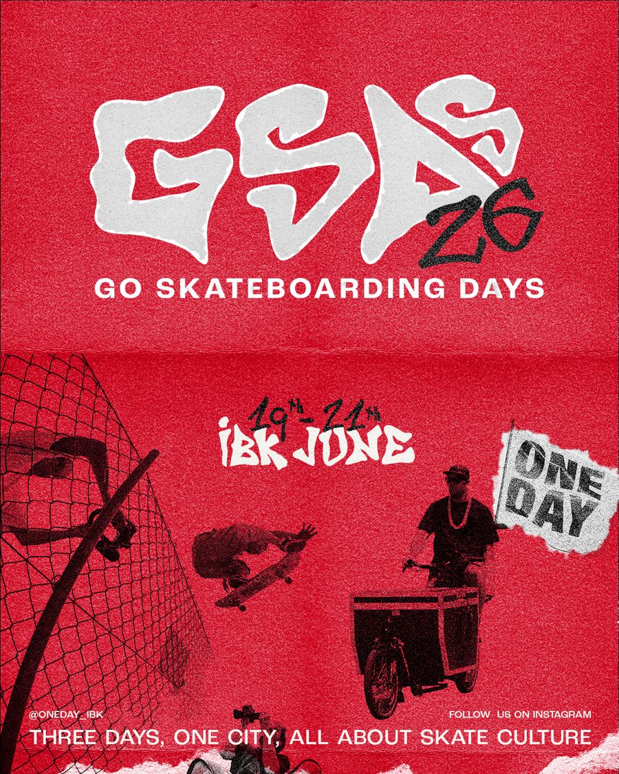 GSDS'26 Save the Date poster — 19–21 June, Innsbruck. Three days, one city, all about skate culture.